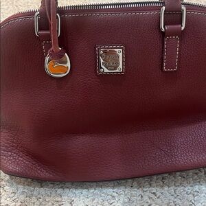 Dooney & Bourke Leather Domed Zip Satchel Red Pebble Grain NWT

15x9x5